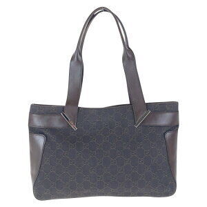 Gucci Leather Brown Bag GG Shoulder Canvas Tote